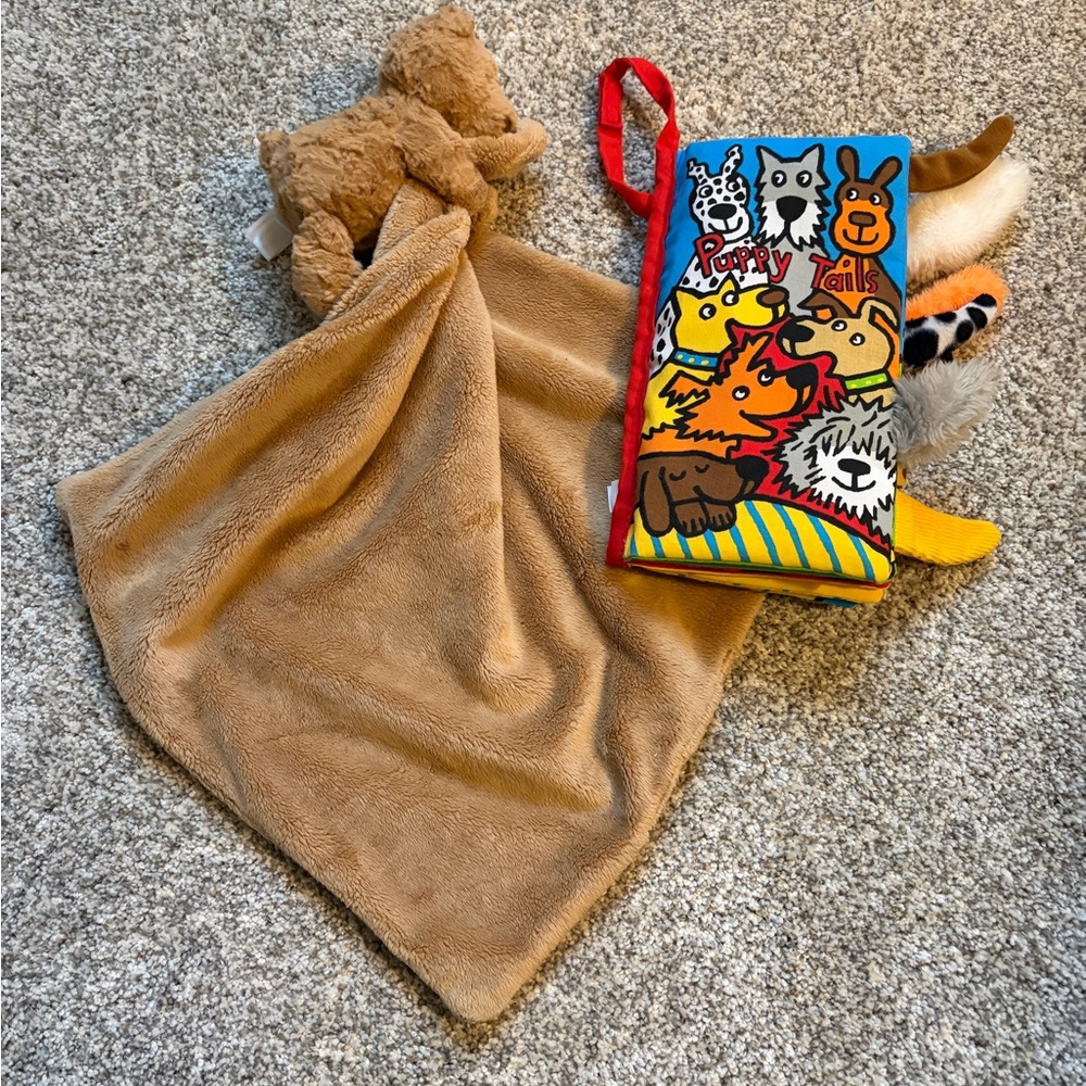 Jellycat Brown Plush Lovey and book